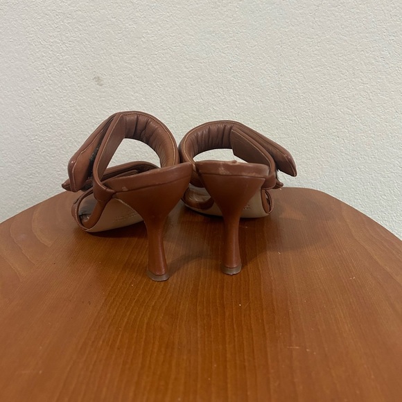 GIABORGHINI Perni Two-Band Puffy Slide High-Heel Sandals Brown Leather Size 38.5 - Picture 6 of 12